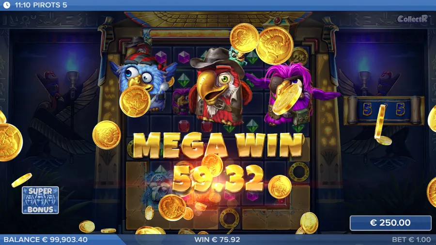 Ganancia Mega Win de Pirots 5