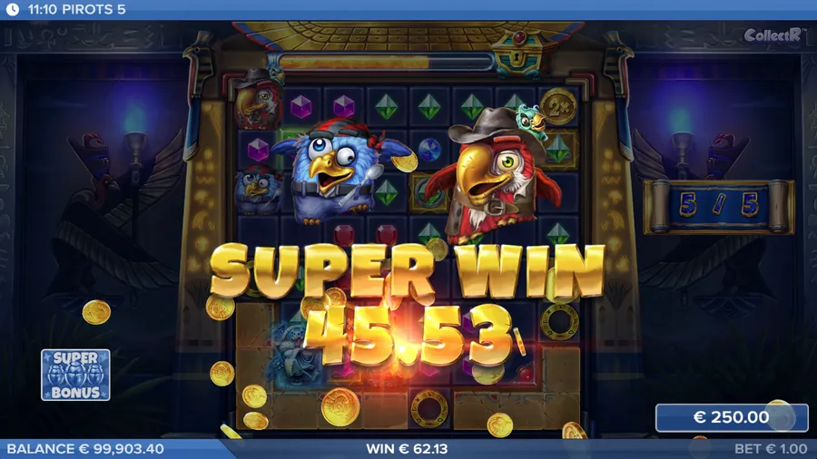 Ganancia Super Win de Pirots 5